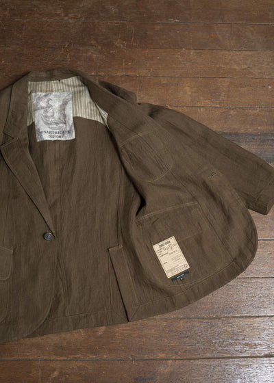 ZIGGY CHEN 0M2510905 1 Button Long Jacket OLIVE X BURGUNDY