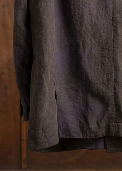 ZIGGY CHEN 0M2510904 Double Breasted Long Jacket PURPLE BROWN