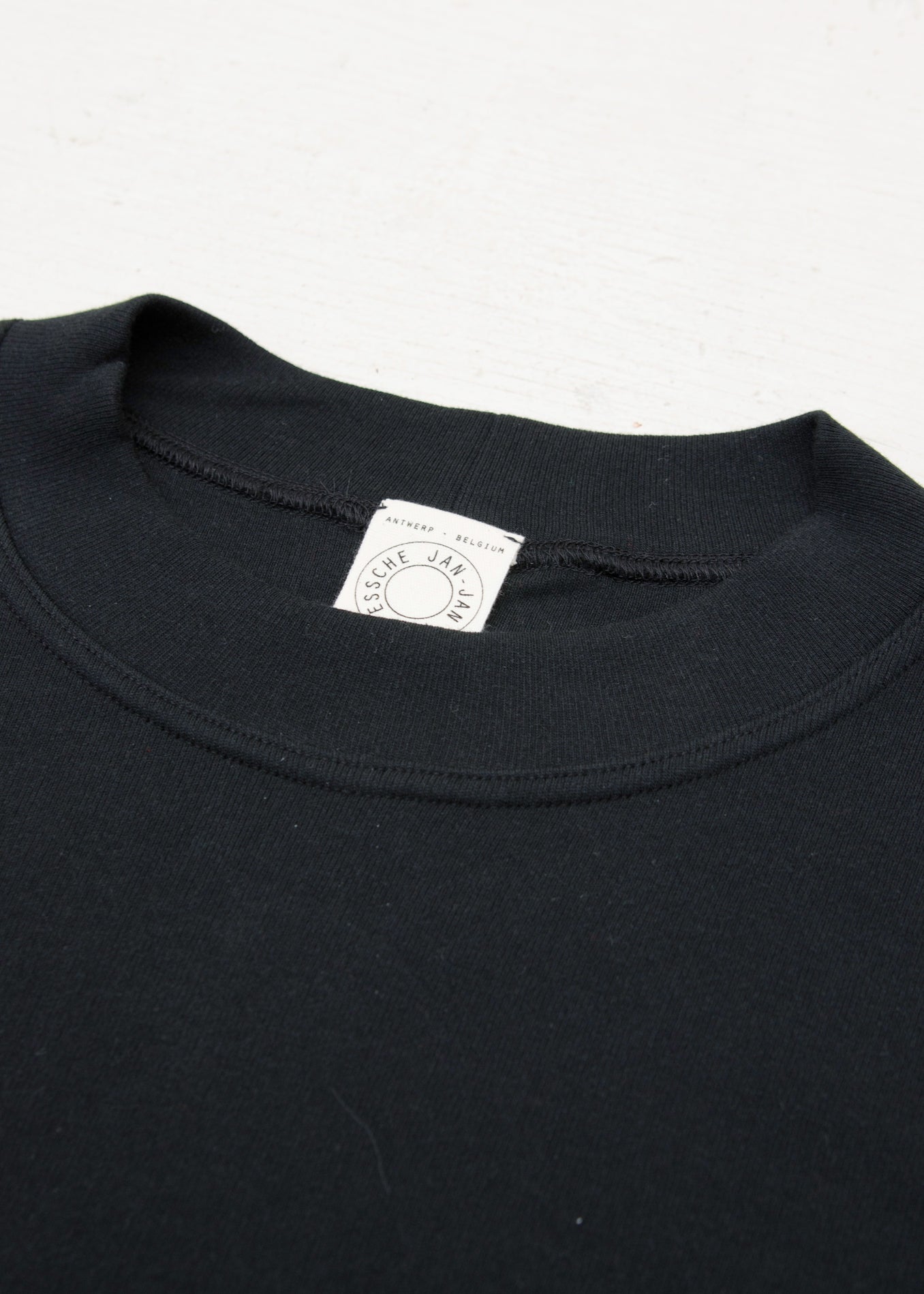 JAN-JAN VAN ESSCHE "SWEAT#53"BLACK PANCAKE COTTON JERSEY