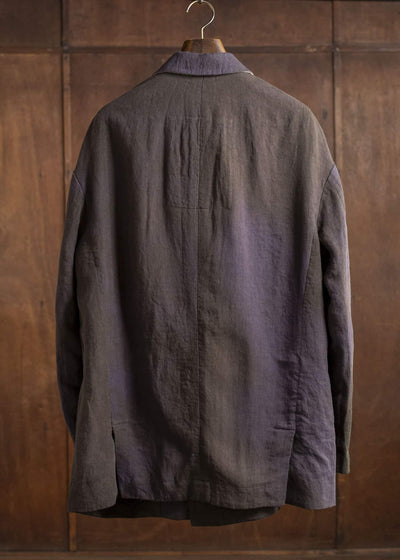 ZIGGY CHEN 0M2510904 Double Breasted Long Jacket PURPLE BROWN