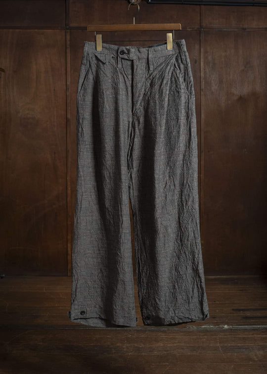 KLASICA LINDBERG II-lc SIDE TUCKED WIDE STRAIGHT TROUSERS BROWN