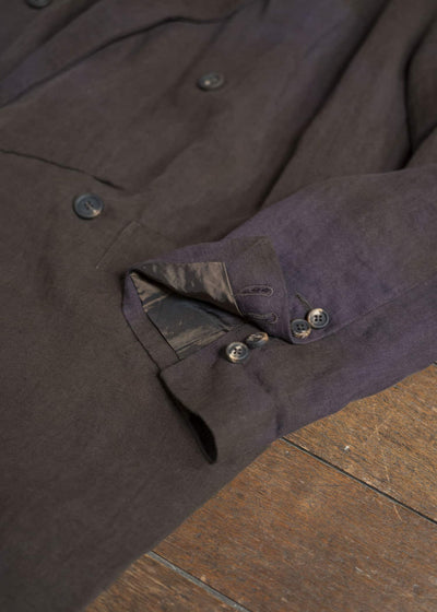 ZIGGY CHEN 0M2510904 Double Breasted Long Jacket PURPLE BROWN