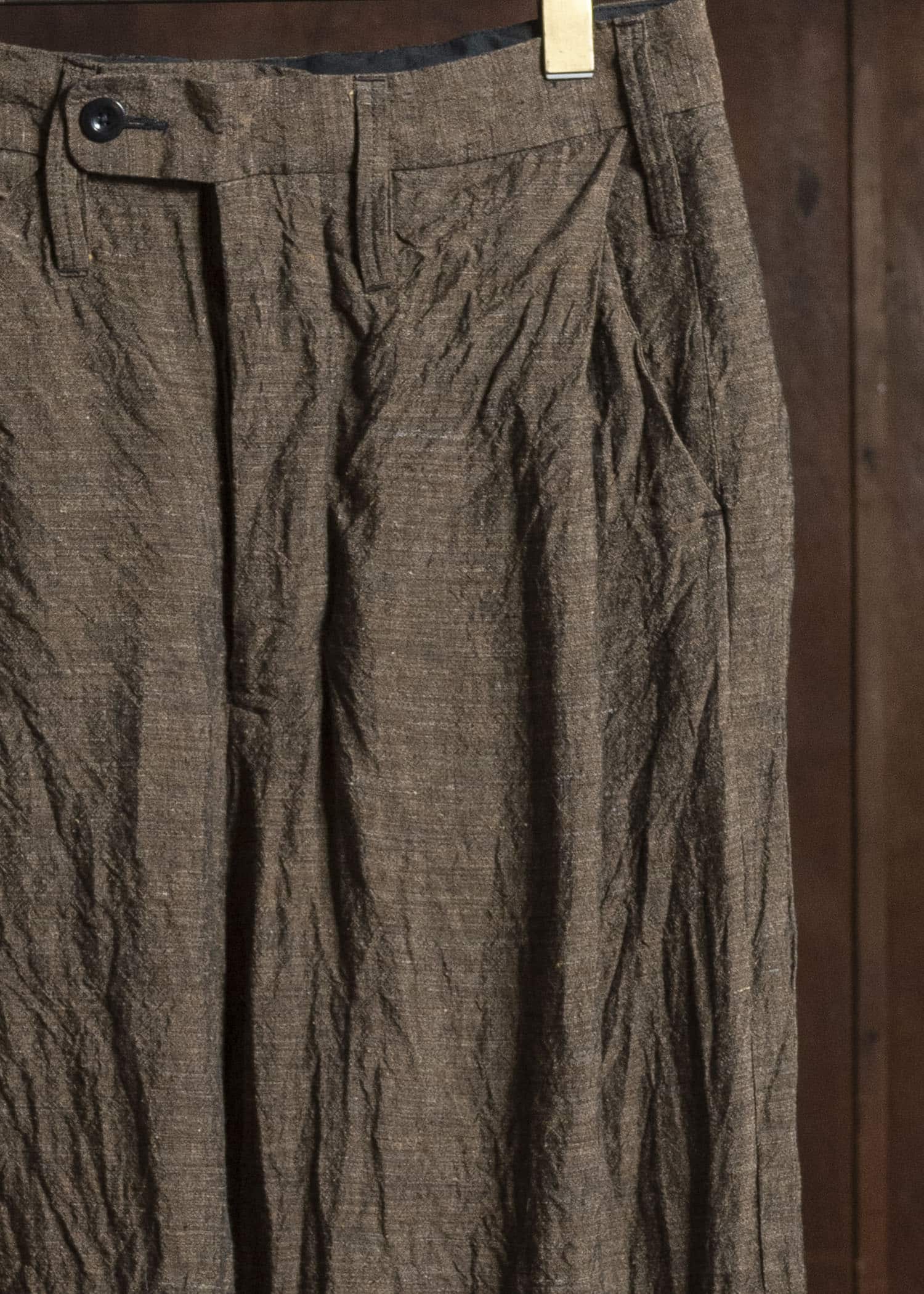 KLASICA LINDBERG II-lc SIDE TUCKED WIDE STRAIGHT TROUSERS SAFRON