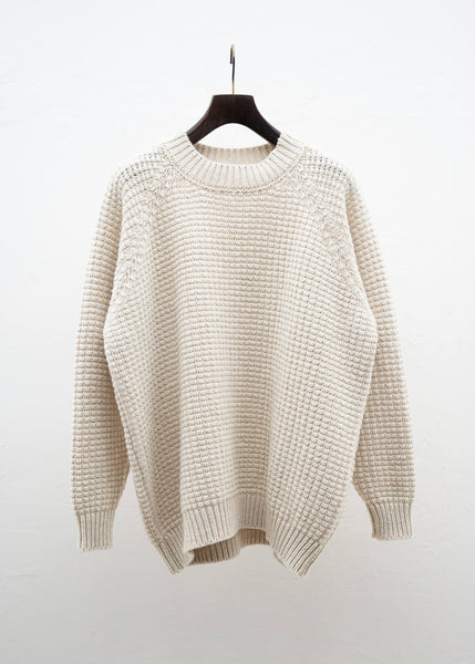 JAN-JAN VAN ESSCHE "KNIT#60" LOOSE FIT CREW NECK JUMPER NATURAL LALIN