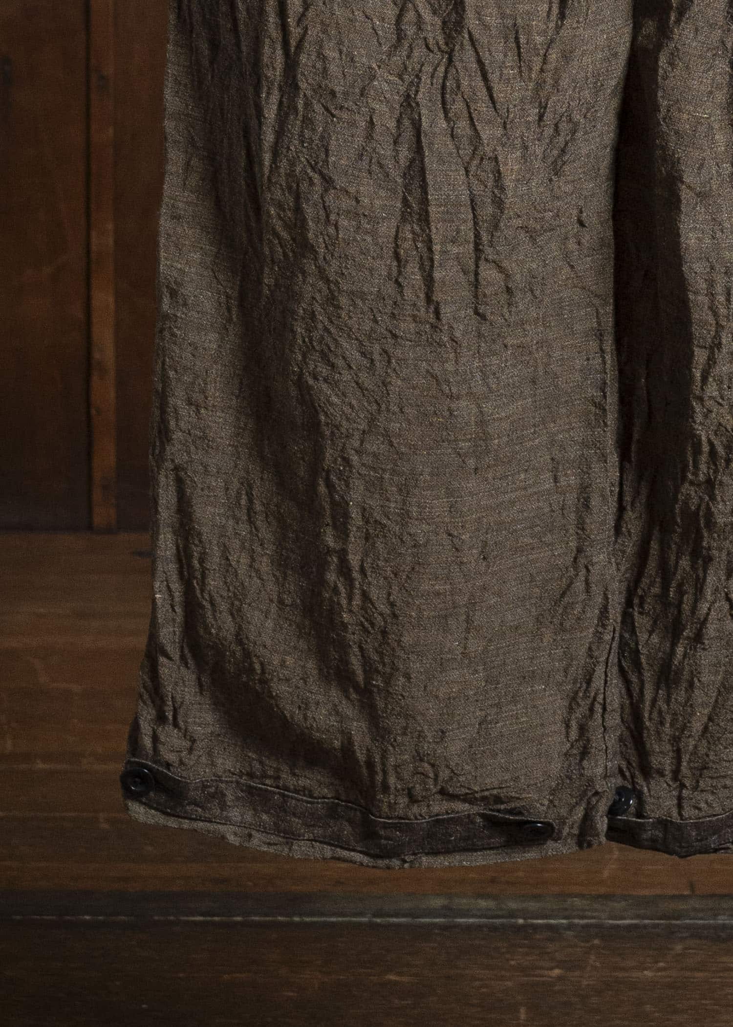 KLASICA LINDBERG II-lc SIDE TUCKED WIDE STRAIGHT TROUSERS SAFRON