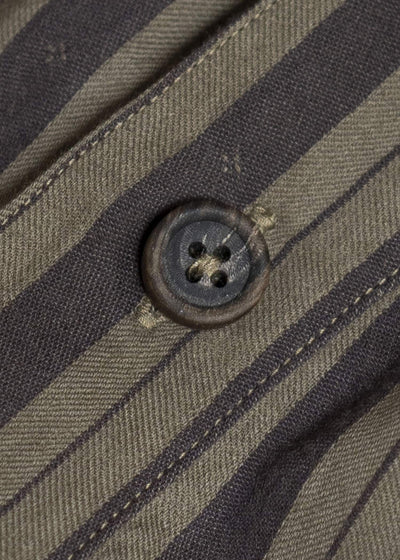 ZIGGY CHEN 0M2510724 Asymmetric Striped Shirt OLIVE X DARK KHAKI