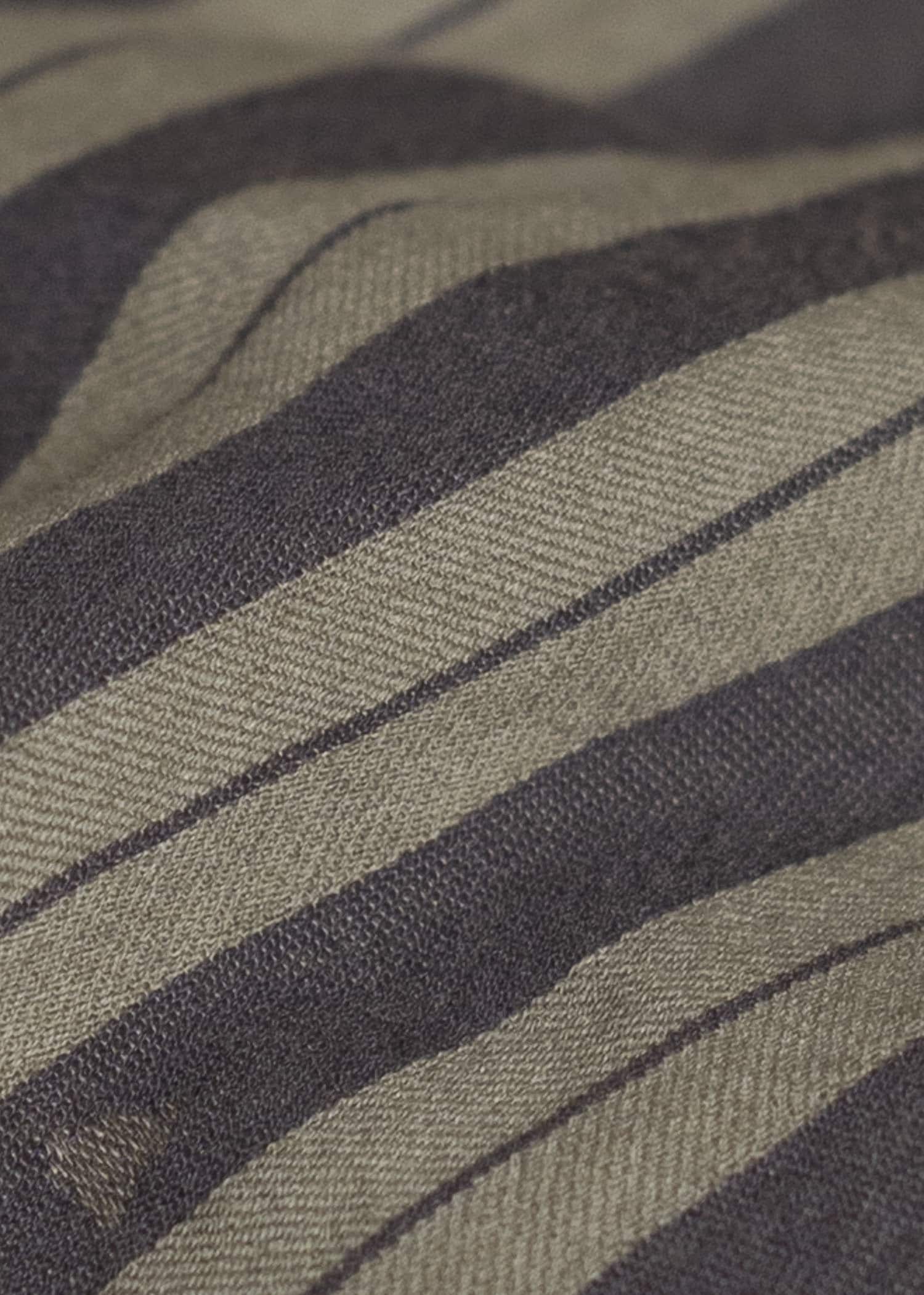 ZIGGY CHEN 0M2510724 Asymmetric Striped Shirt OLIVE X DARK KHAKI