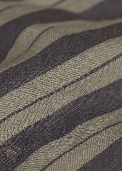 ZIGGY CHEN 0M2510724 Asymmetric Striped Shirt OLIVE X DARK KHAKI