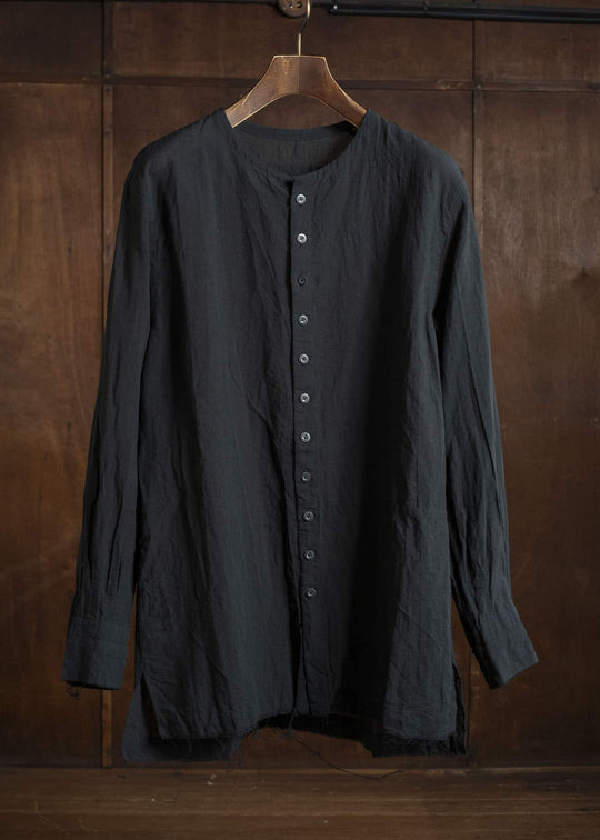 KLASICA SH-044 COLLARLES SPLIT RAGLAN SHIRTS BLACK