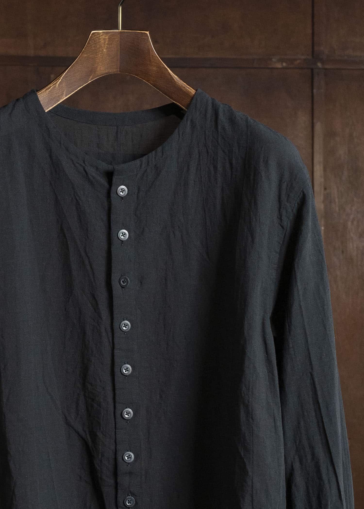 KLASICA SH-044 COLLARLES SPLIT RAGLAN SHIRTS BLACK