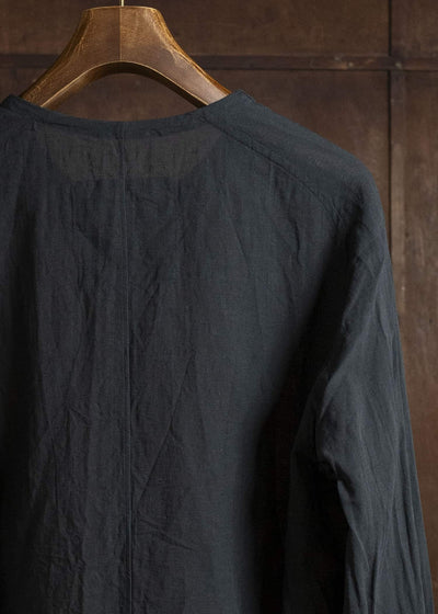 KLASICA SH-044 COLLARLES SPLIT RAGLAN SHIRTS BLACK