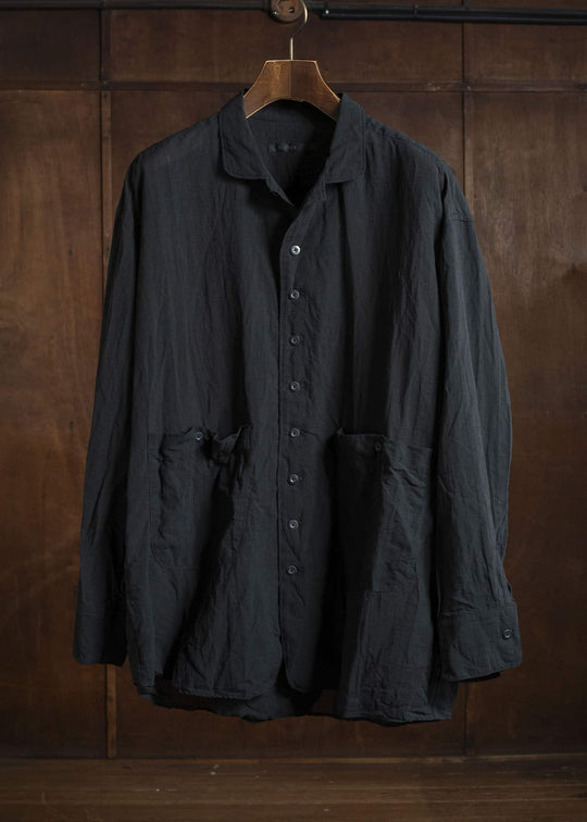 KLASICA SH-051-TW BACK FLAP SHIRTS WITH BIG POCKETS BLACK