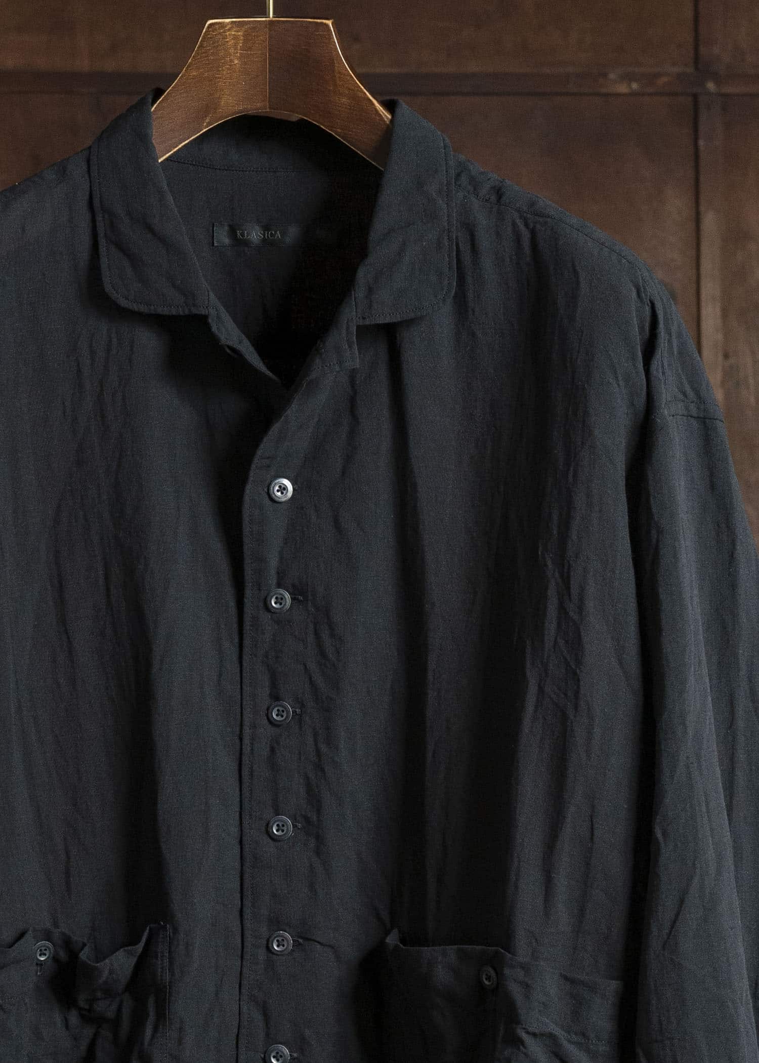 KLASICA SH-051-TW BACK FLAP SHIRTS WITH BIG POCKETS BLACK