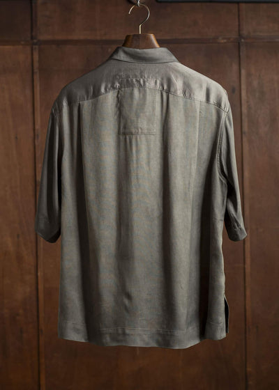 ZIGGY CHEN 0M2510721 Spread Collar Short Sleeve Shirt DARK GREY