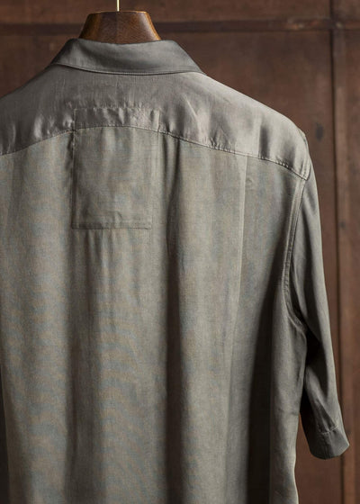 ZIGGY CHEN 0M2510721 Spread Collar Short Sleeve Shirt DARK GREY