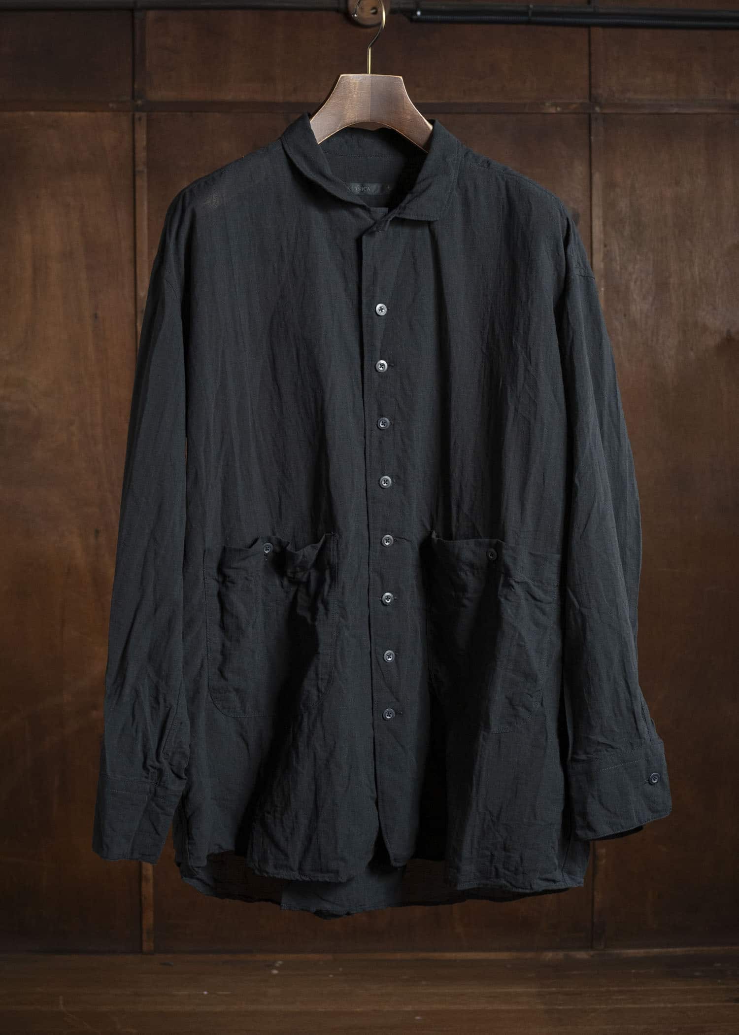 KLASICA SH-051-TW BACK FLAP SHIRTS WITH BIG POCKETS BLACK