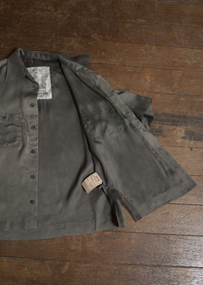 ZIGGY CHEN 0M2510721 Spread Collar Short Sleeve Shirt DARK GREY