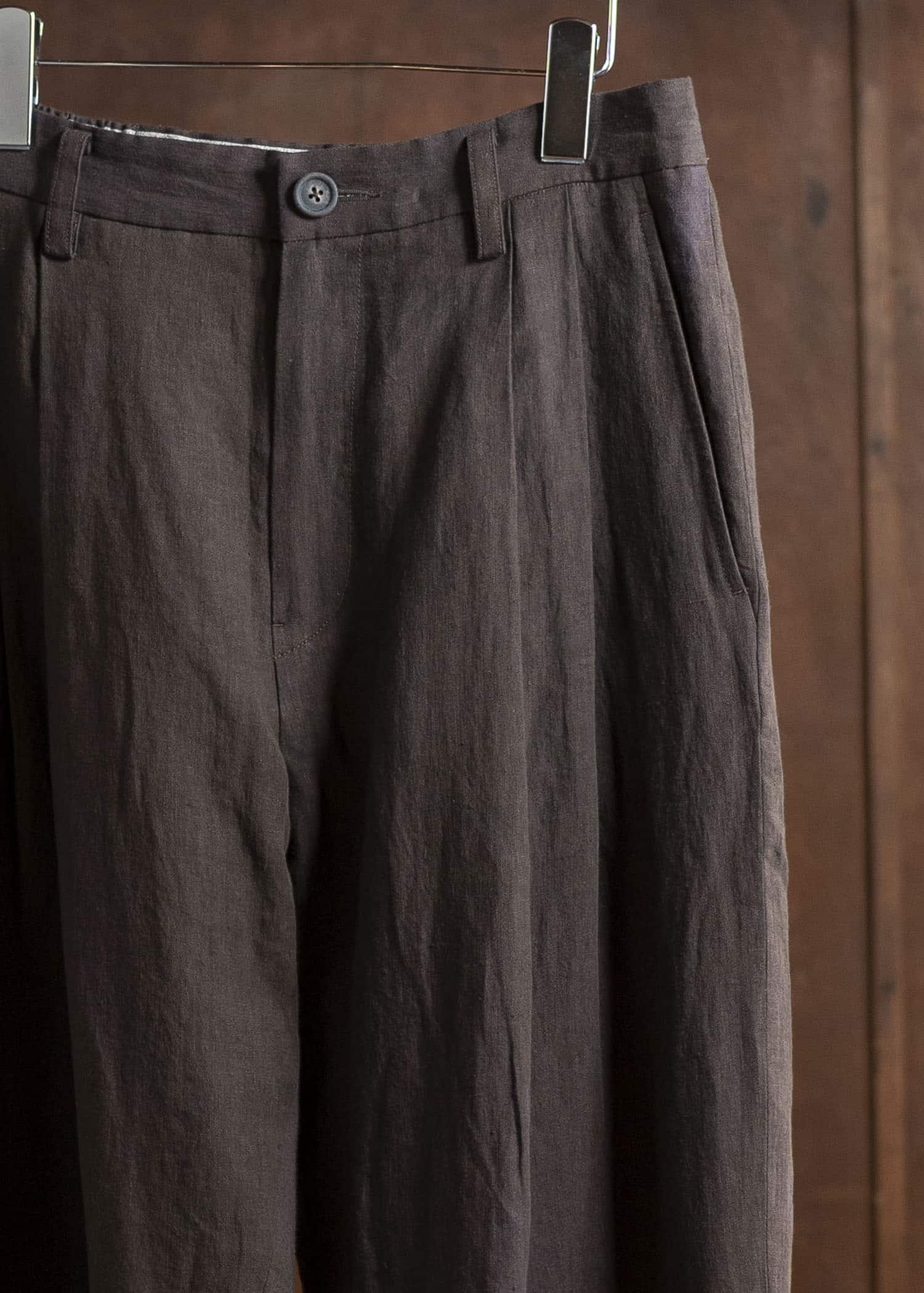 ZIGGY CHEN 0M2510501 Front Pleats Tapered Trousers PURPLE BROWN