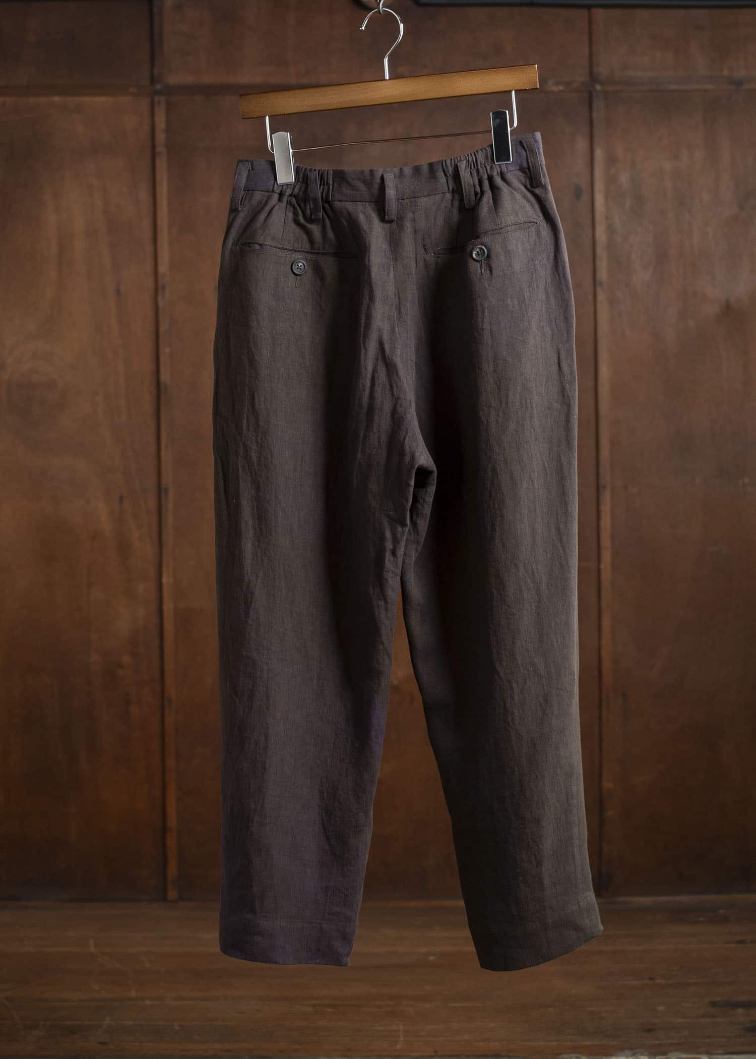 ZIGGY CHEN 0M2510501 Front Pleats Tapered Trousers PURPLE BROWN