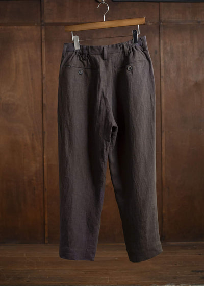ZIGGY CHEN 0M2510501 Front Pleats Tapered Trousers PURPLE BROWN