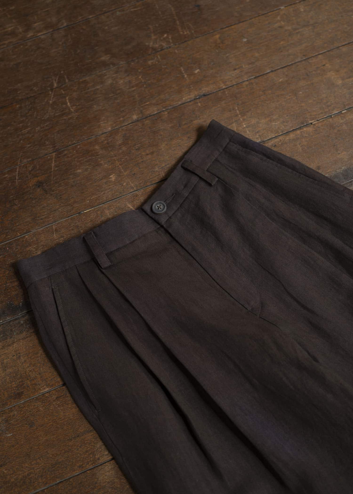 ZIGGY CHEN 0M2510501 Front Pleats Tapered Trousers PURPLE BROWN