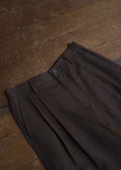 ZIGGY CHEN 0M2510501 Front Pleats Tapered Trousers PURPLE BROWN
