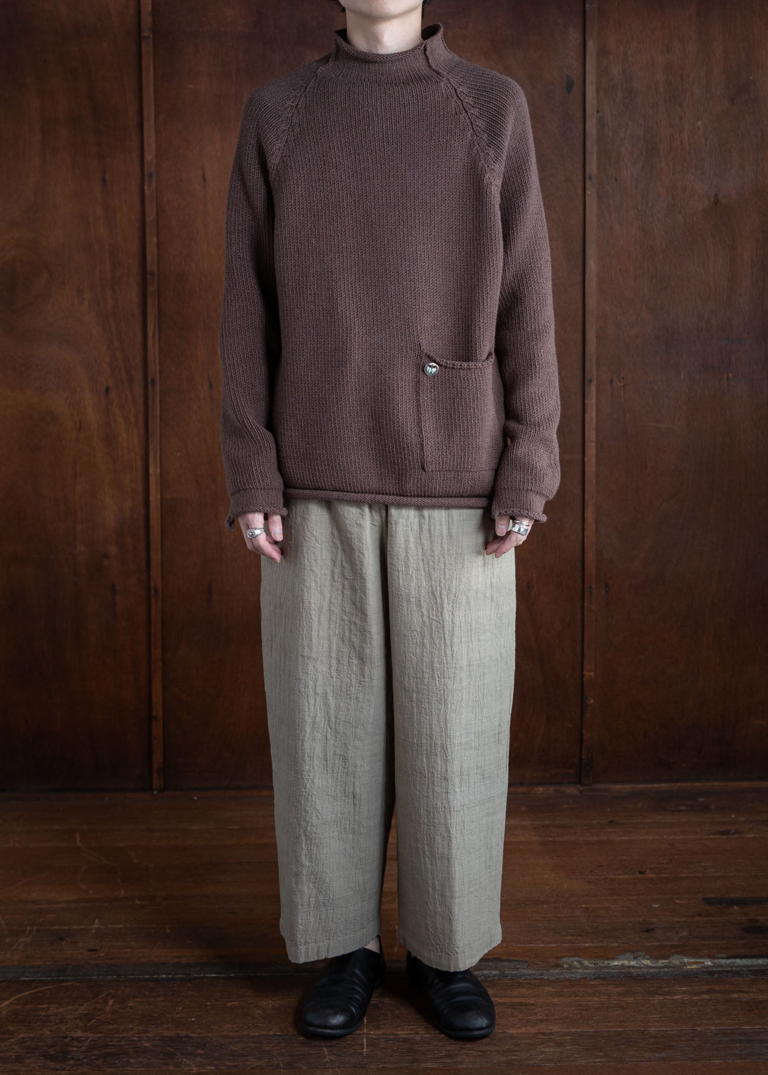 XENIA TELUNTS Fisherman Sweater Brown