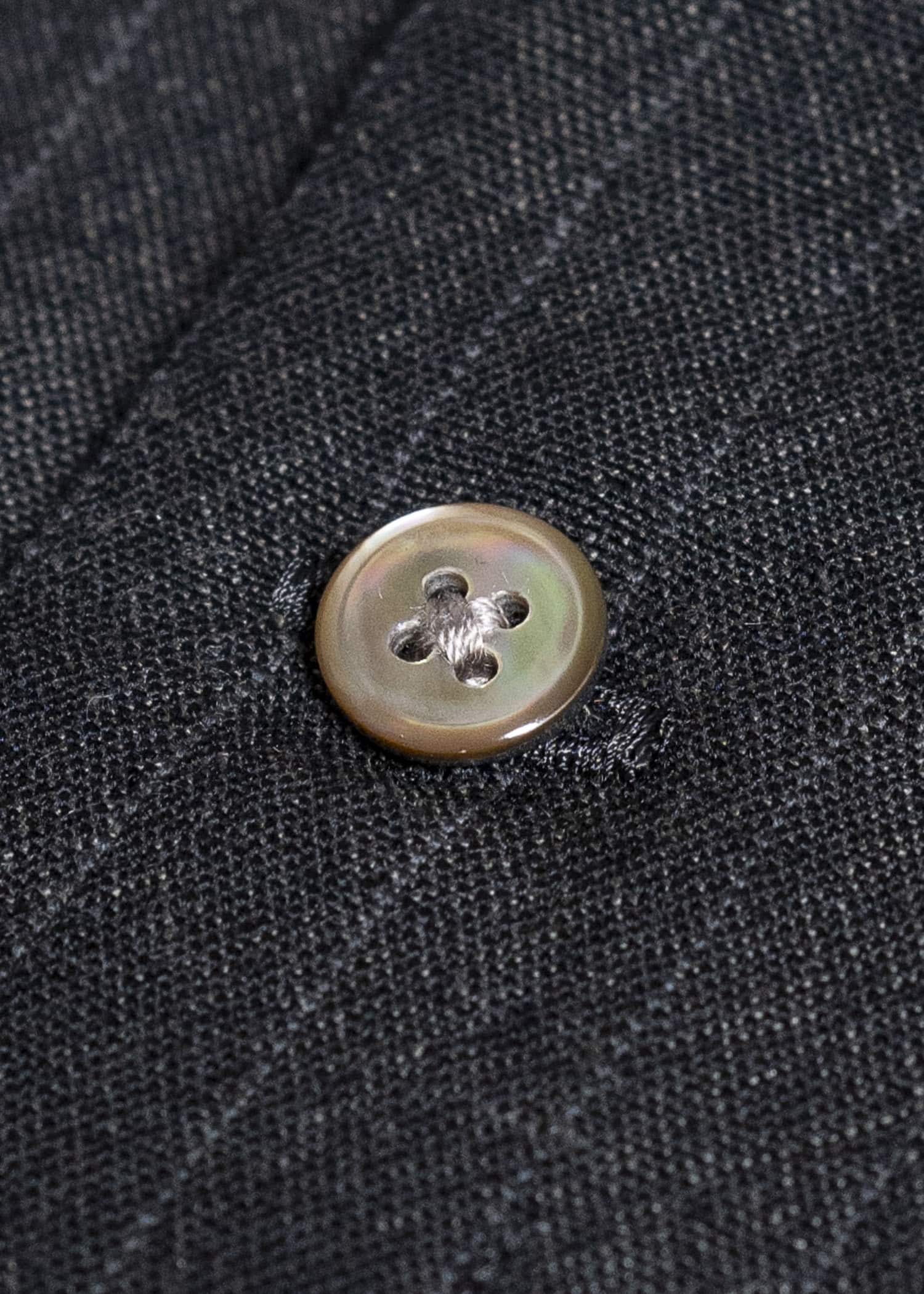 Gorsch 13-2ND-SH02-WL Wool Linen Band Collar Shirt Gray Stripe