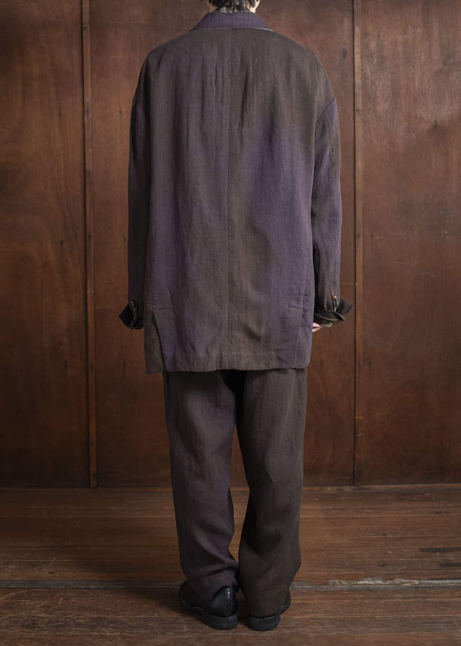 ZIGGY CHEN 0M2510501 Front Pleats Tapered Trousers PURPLE BROWN