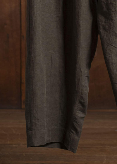 ZIGGY CHEN 0M2510526 Front Pleats Wide Leg Trousers DARK OLIVE