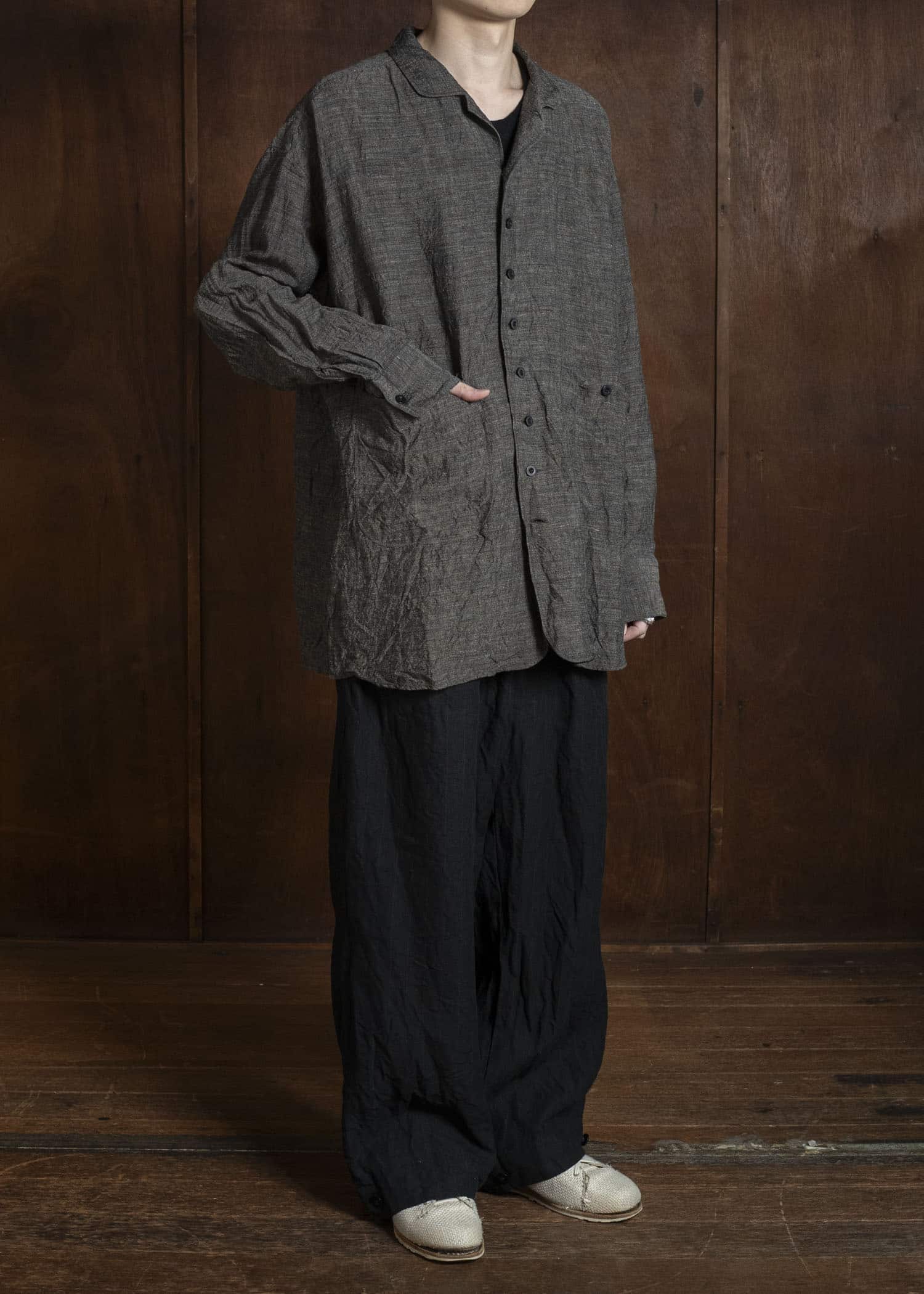 KLASICA SH051-lc BACK FLAP SHIRTS WITH BIG POCKETS BROWN