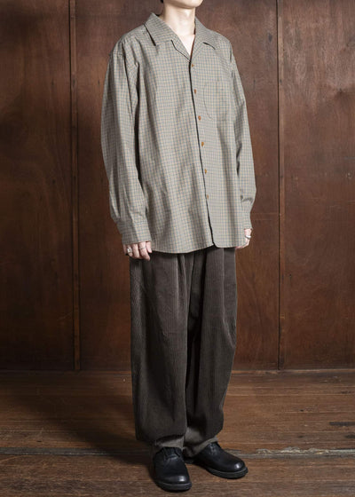 Gorsch 13-2ND-SH04-VIN Vintage Cotton Wide Silhoutte Open Collar Shirt Multipull