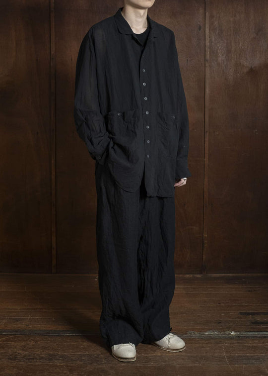 KLASICA SH-051-TW BACK FLAP SHIRTS WITH BIG POCKETS BLACK