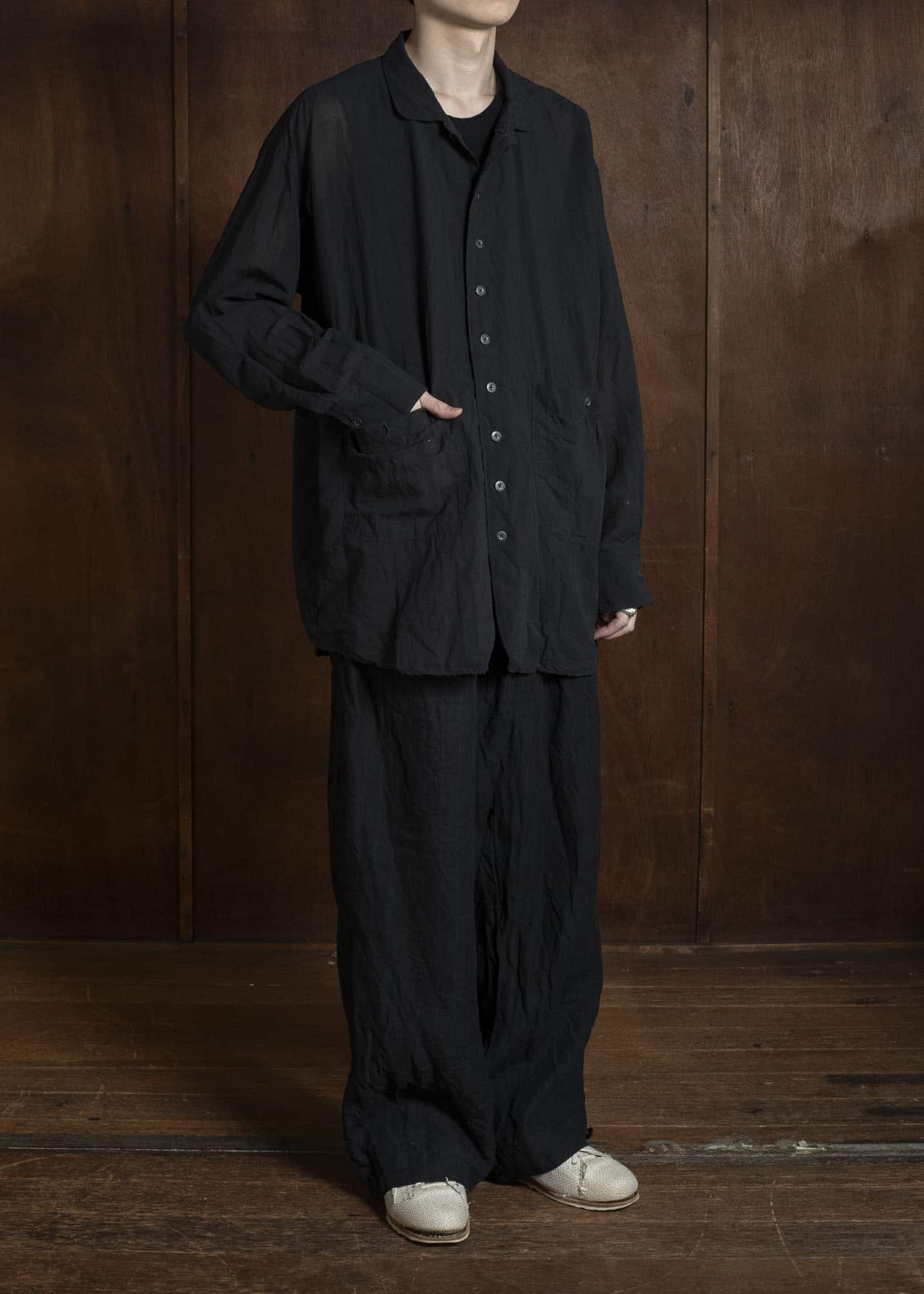 KLASICA SH-051-TW BACK FLAP SHIRTS WITH BIG POCKETS BLACK