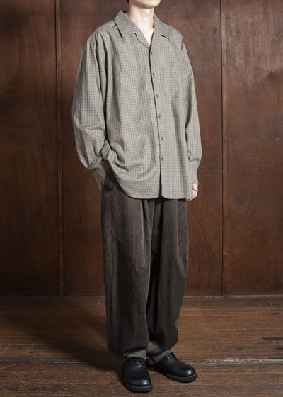 Gorsch 13-2ND-SH04-VIN Vintage Cotton Wide Silhoutte Open Collar Shirt Multipull