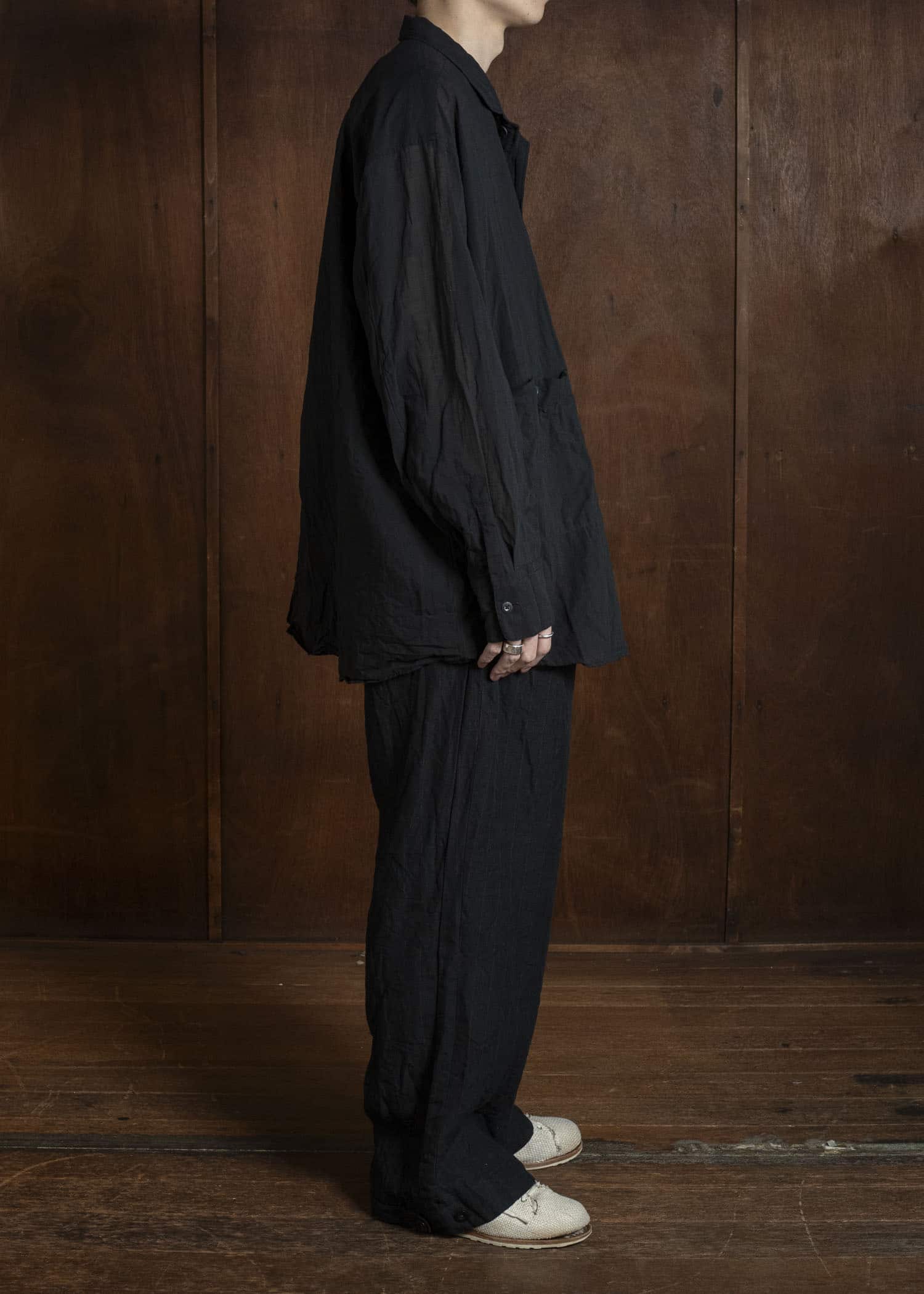 KLASICA SH-051-TW BACK FLAP SHIRTS WITH BIG POCKETS BLACK