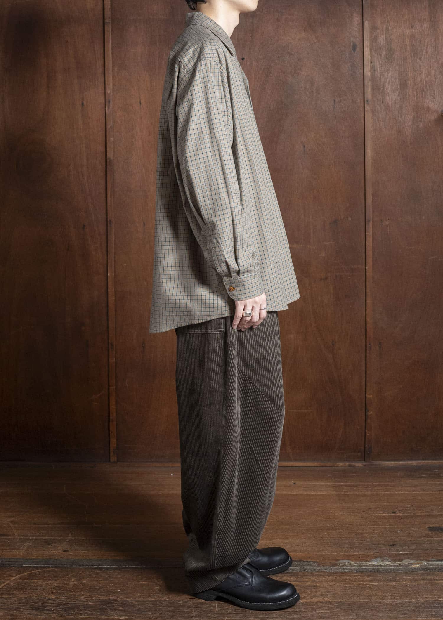 Gorsch 13-2ND-SH04-VIN Vintage Cotton Wide Silhoutte Open Collar Shirt Multipull