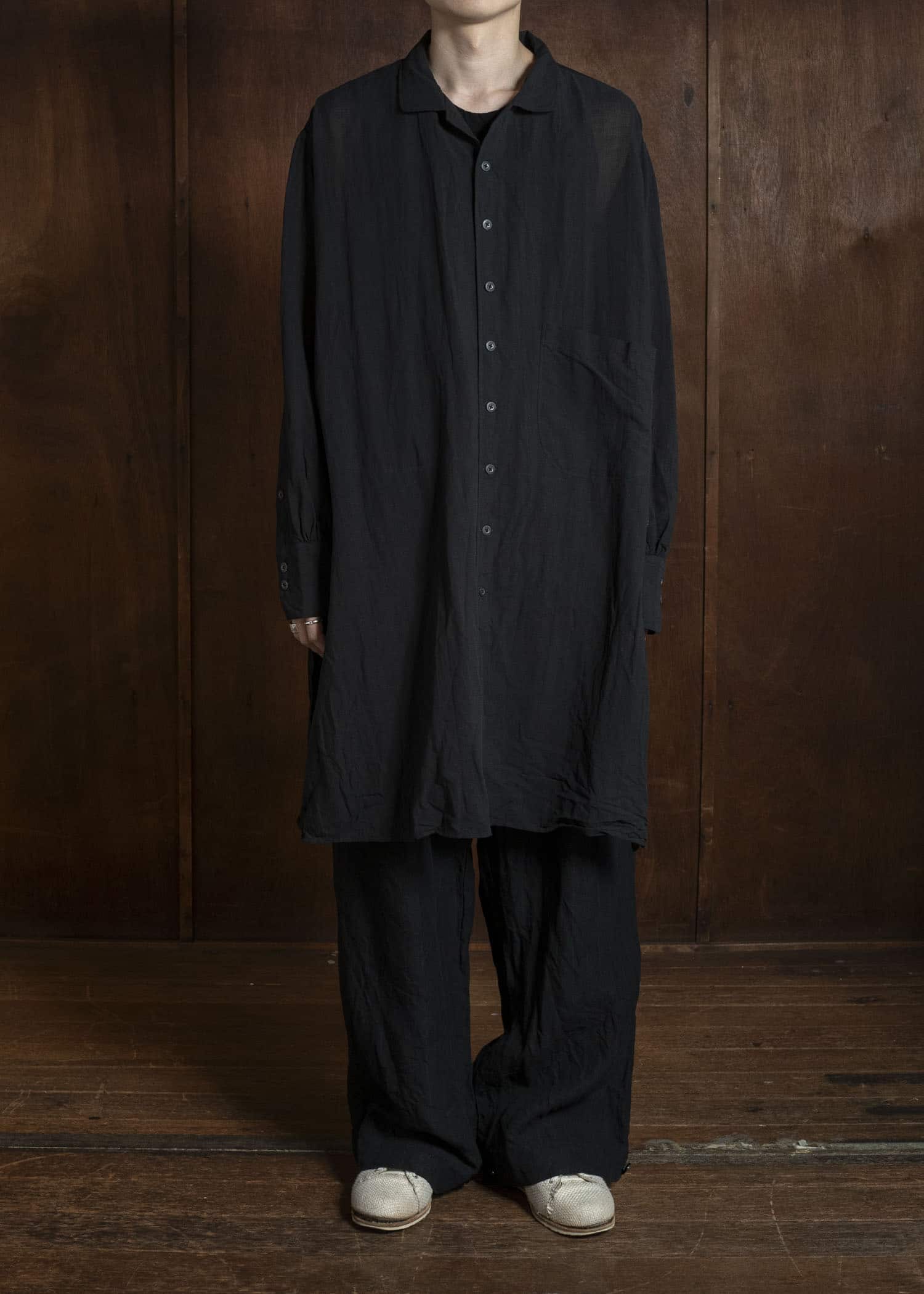KLASICA SH-050-tw SQUARE TAIL LONG PYJAMA SHIRTS BLACK