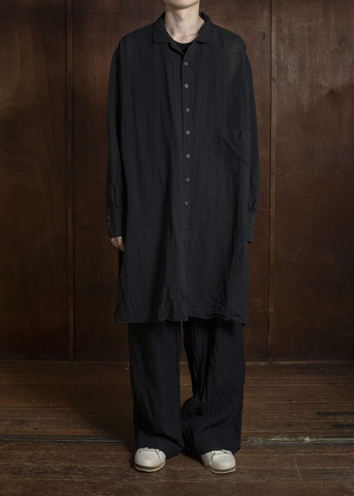 KLASICA SH-050-tw SQUARE TAIL LONG PYJAMA SHIRTS BLACK