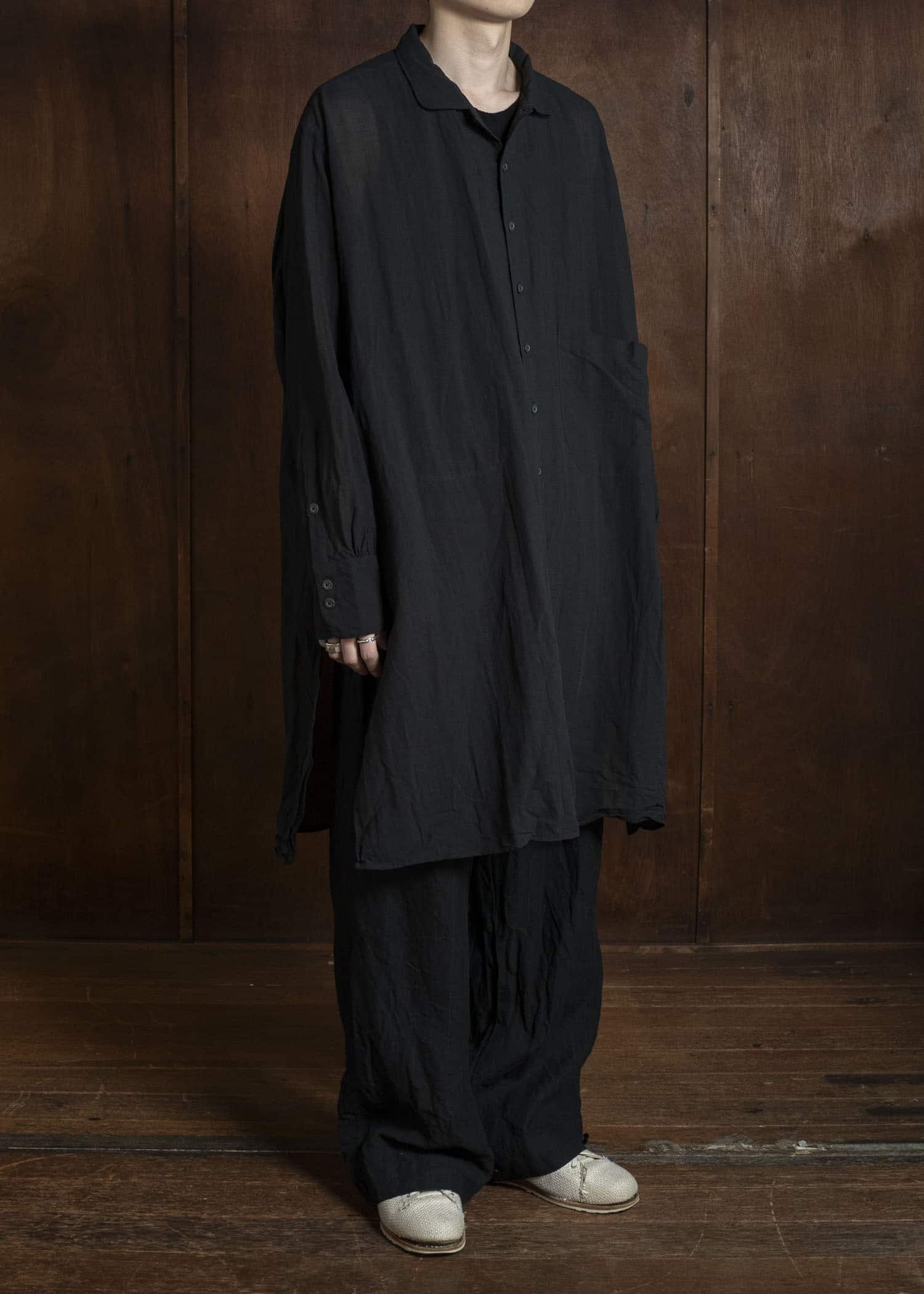 KLASICA SH-050-tw SQUARE TAIL LONG PYJAMA SHIRTS BLACK