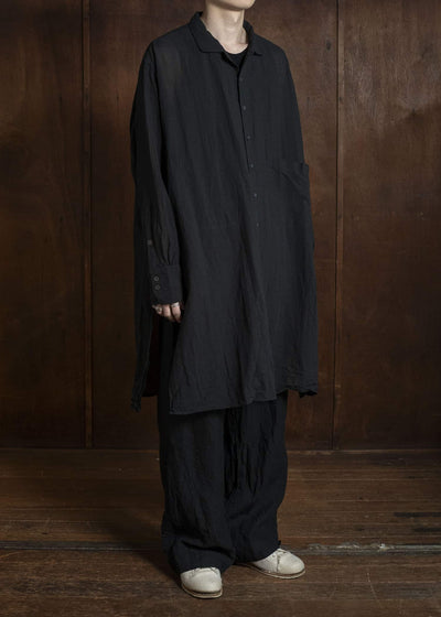 KLASICA SH-050-tw SQUARE TAIL LONG PYJAMA SHIRTS BLACK