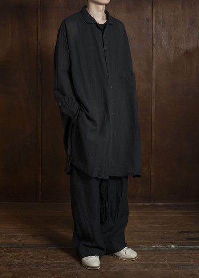 KLASICA SH-050-tw SQUARE TAIL LONG PYJAMA SHIRTS BLACK