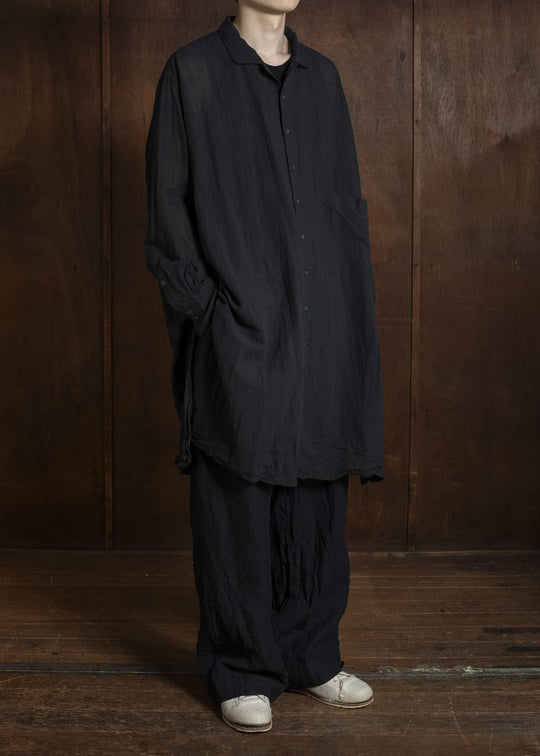 KLASICA SH-050-tw SQUARE TAIL LONG PYJAMA SHIRTS BLACK
