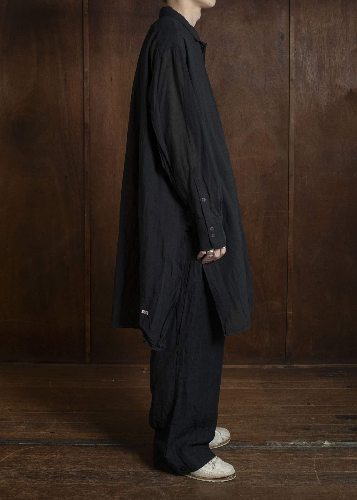 KLASICA SH-050-tw SQUARE TAIL LONG PYJAMA SHIRTS BLACK