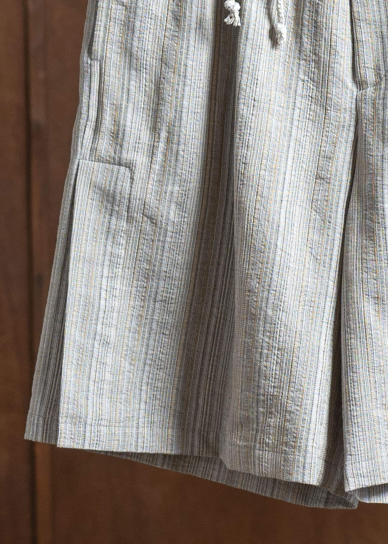 amachi. Phenomena Stripe Shorts AY16-24 Gray Beige