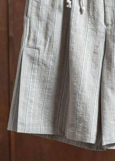 amachi. Phenomena Stripe Shorts AY16-24 Gray Beige