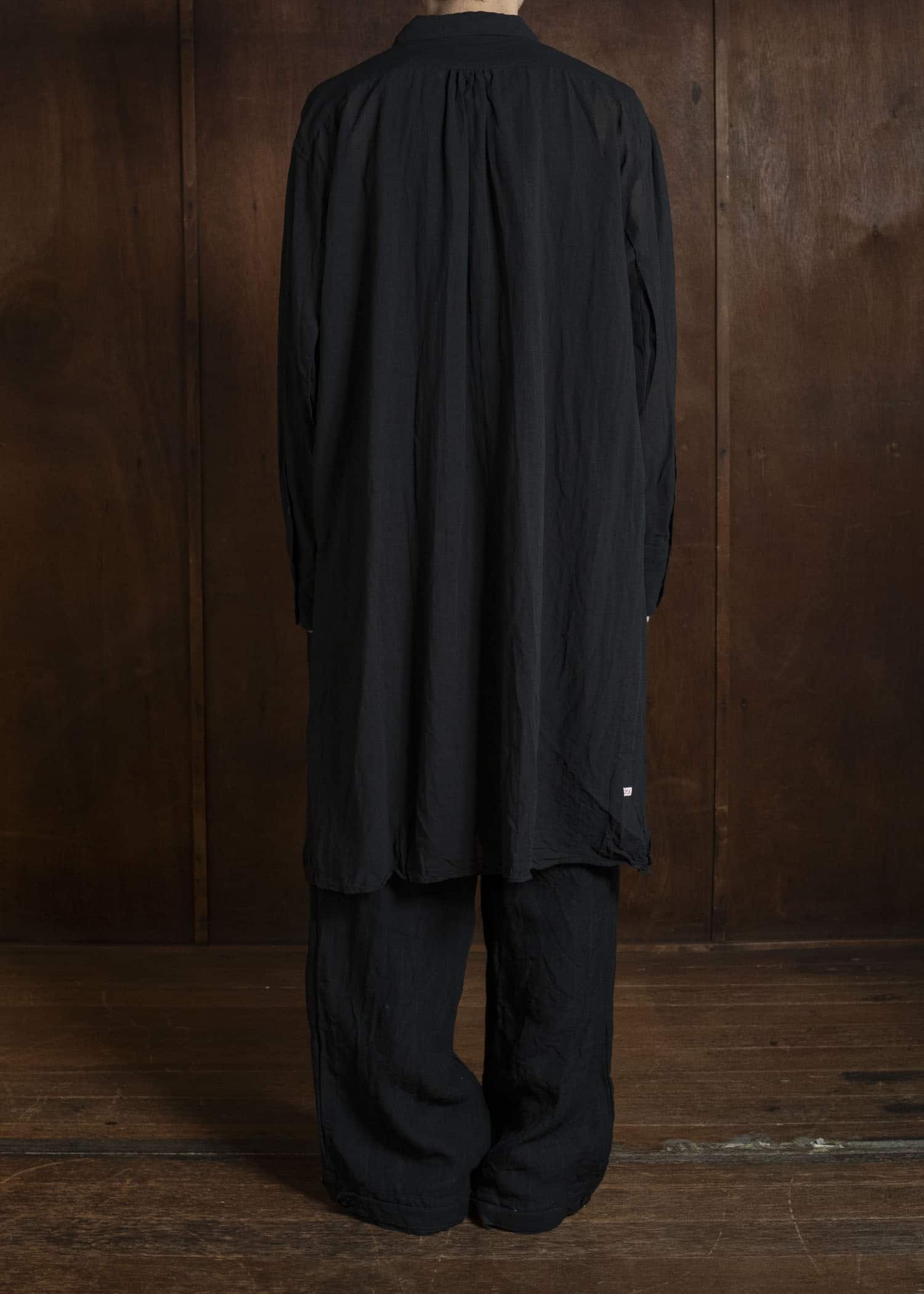 KLASICA SH-050-tw SQUARE TAIL LONG PYJAMA SHIRTS BLACK
