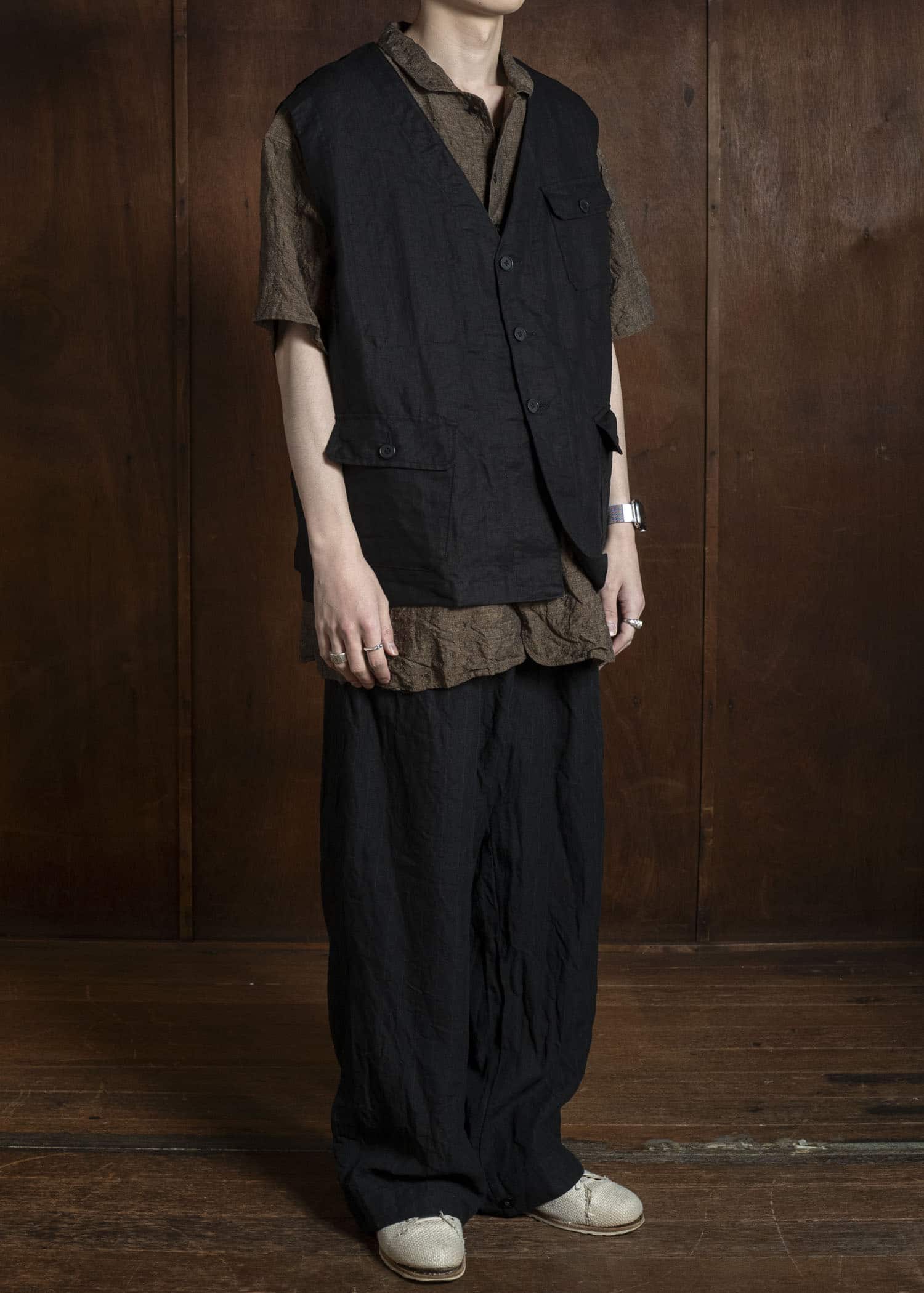 KLASICA MALAKOFF-db DECONSTRUCTED WORK WEAR VEST BLACK