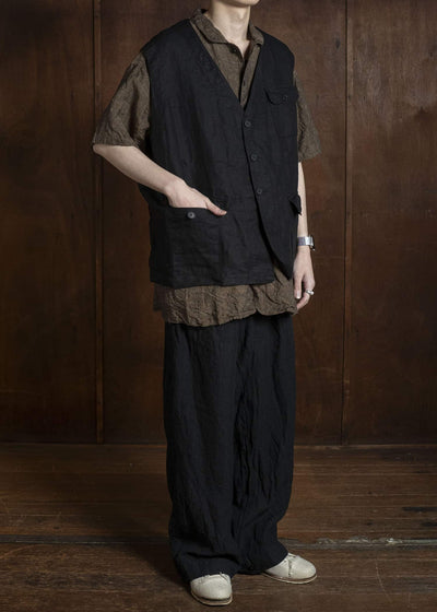 KLASICA MALAKOFF-db DECONSTRUCTED WORK WEAR VEST BLACK