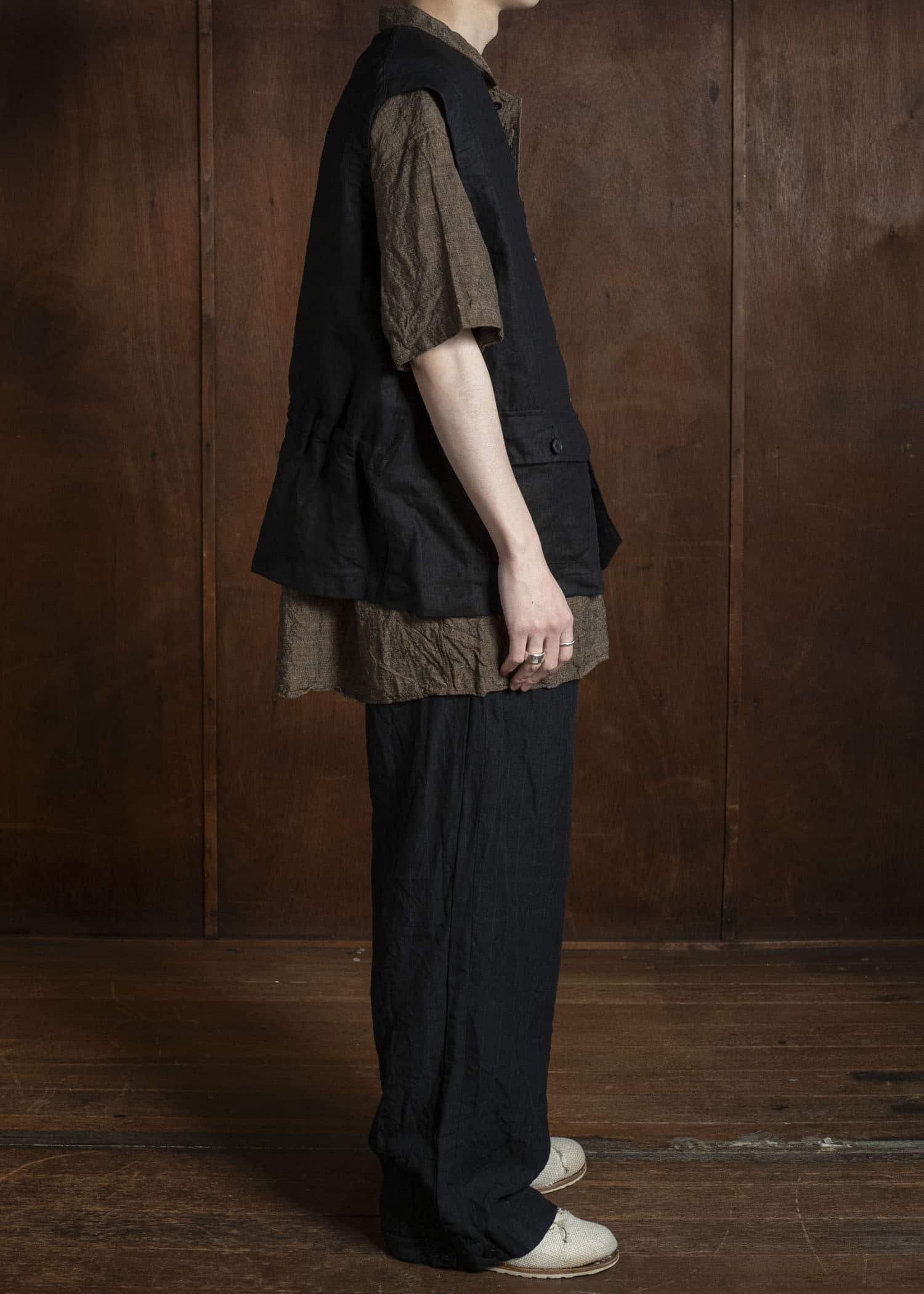 KLASICA MALAKOFF-db DECONSTRUCTED WORK WEAR VEST BLACK